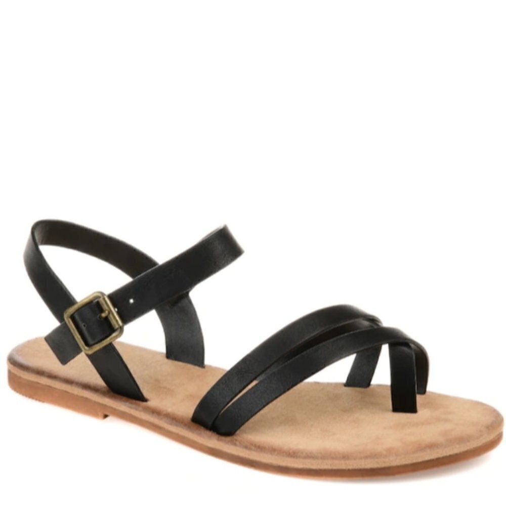 Journee Collection Vasek Black Sandal Open Toe 10M